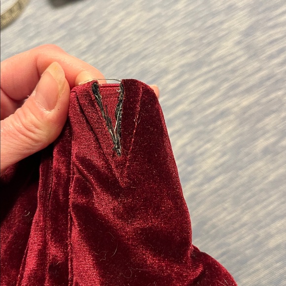 Deep red / Purple Velvet Platform Boots - Picture 13 of 14